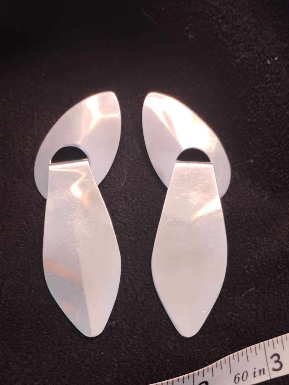 Contemporary Silver Drop Earrings